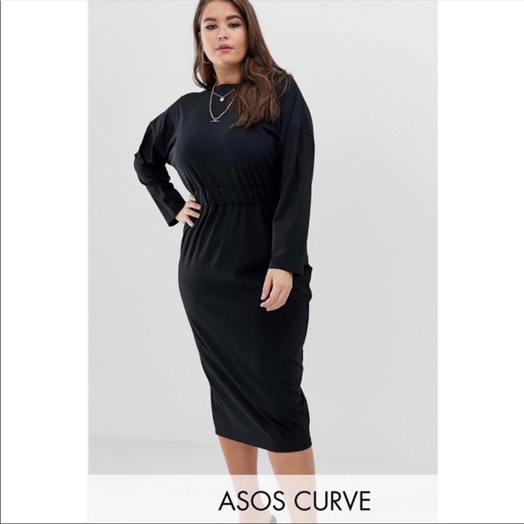 asos black curve dress
